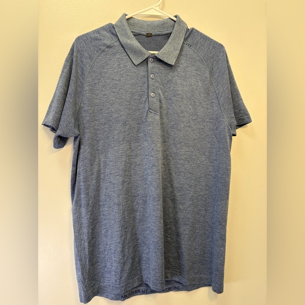 lululemon athletica Heathered Blue Polo Shirt